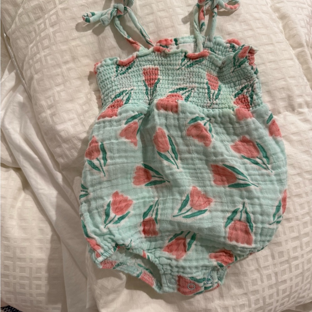 Angel Dear Pastel Floral Baby Romper